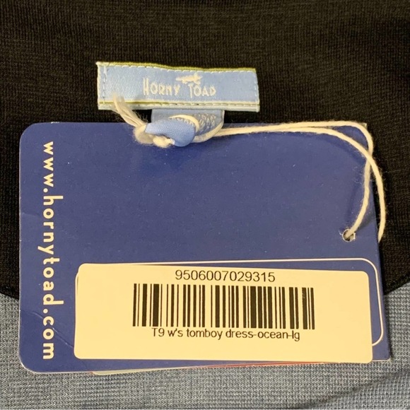 NWT Horny Toad Toad & Co Ocean Blue Tomboy Short Sleeve Dress Size Large - Picture 10 of 10